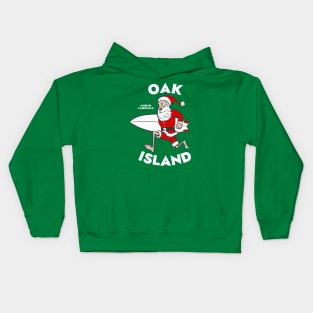 Oak Island, NC Christmas Vacationing Skiing Santa Kids Hoodie